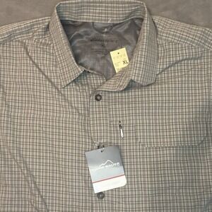 New Eddie Bauer Vented Travel Moisture Wicking Mens Button Up Shirt